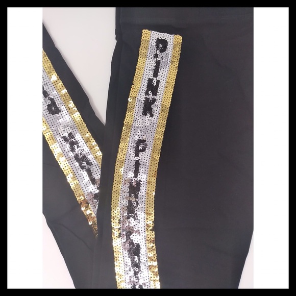 PINK VICTORIA’S SECRET BLING COTTON YOGA LEGGING - Picture 3 of 5